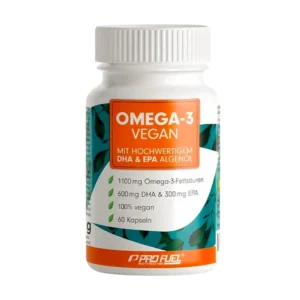 ProFuel Vegan Omega 3 - 60 capsules op basis van algenolie. Rijk aan DHA en EPA vetzuren voor een gezonde hart- en hersenfunctie. Duurzaam plantaardig supplement.