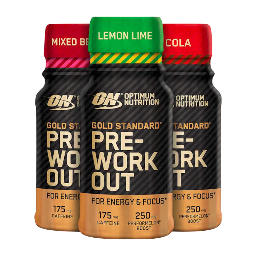Optimum Nutrition Gold Standard Pre-Workout Shot tray 12x60ml - Krachtige kant-en-klare energieboost met cafeïne en beta-alanine voor focus en uithoudingsvermogen