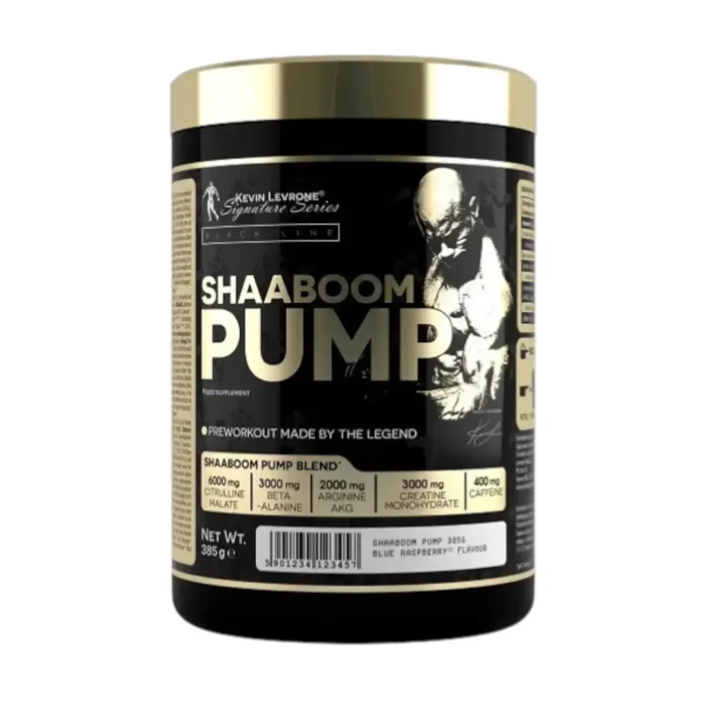 Zwarte pot Kevin Levrone Shaaboom Pump pre-workout poeder 385g – DoBuy Supplementen